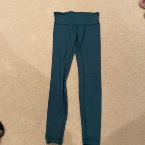 Green/ teal Lulu lemon wunder under leggings size 4